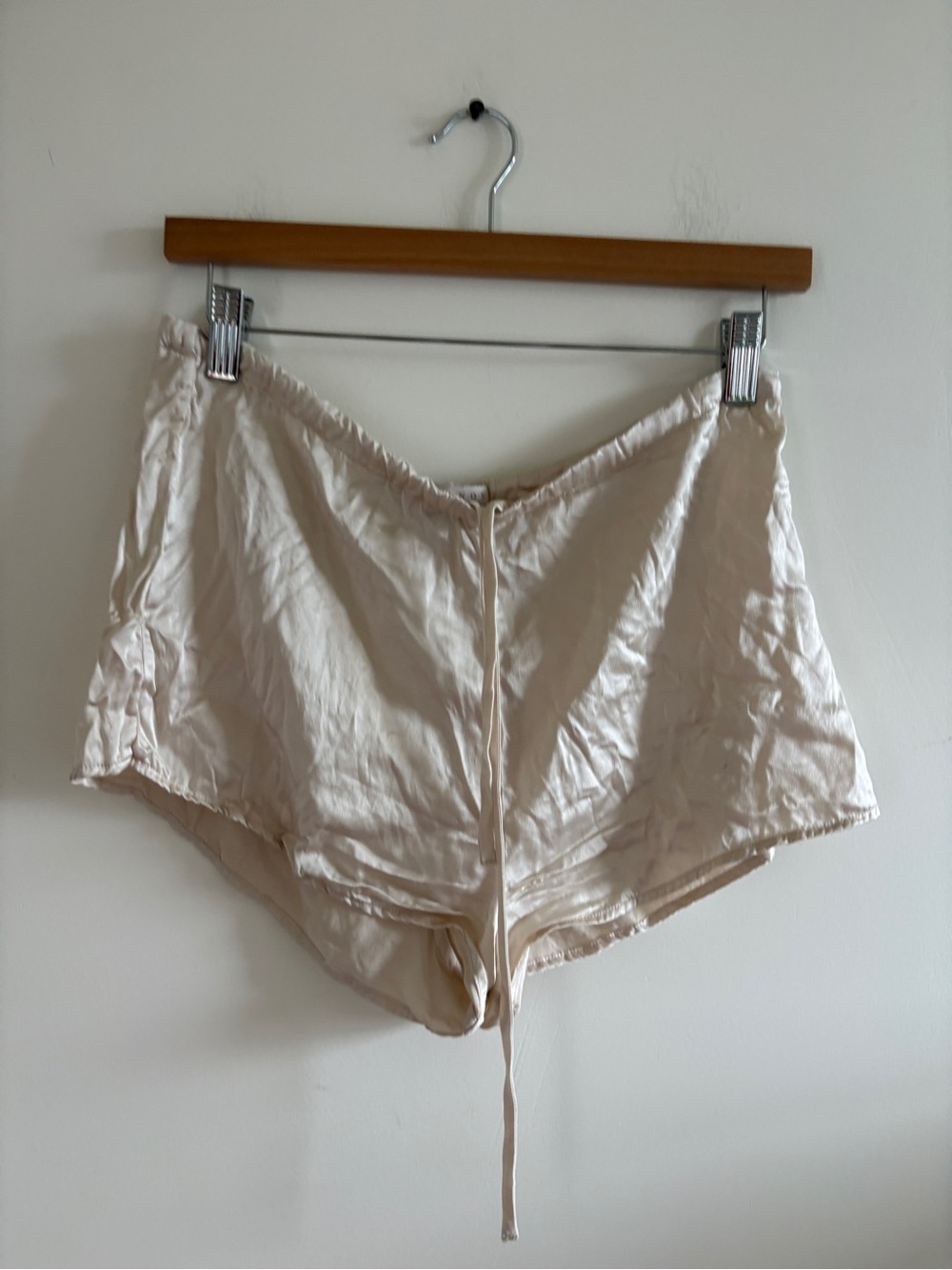 Erica Tanov white silk shorts